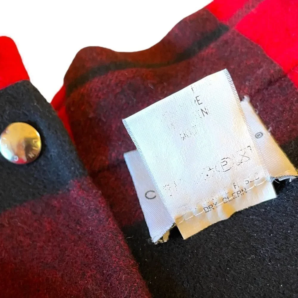 CELINE Wool/Cashmere Red & Black Plaid Jacket |Size: 40| - Picture 5 of 10